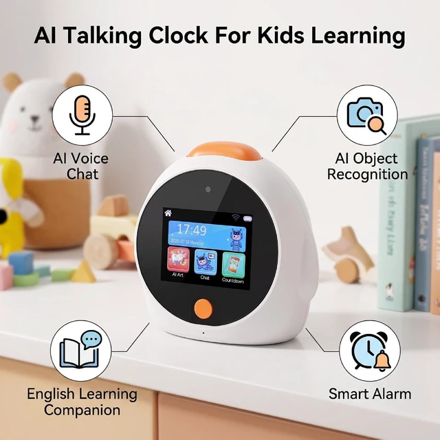 Alt view image 2 of 7 - AI Voice Robot Alarm Clock with Video Call