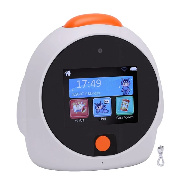 Alt view image 7 of 7 - AI Voice Robot Alarm Clock with Video Call