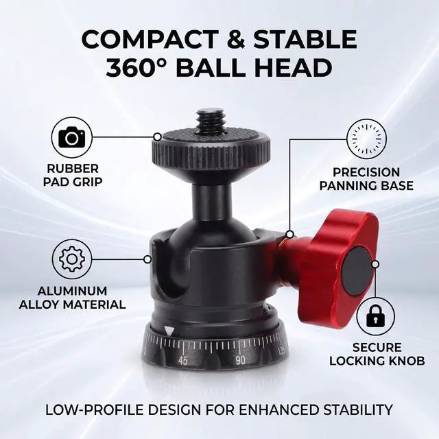 Alt view image 3 of 7 - Ball Head Tripod Mount 360 Degree Panoramic