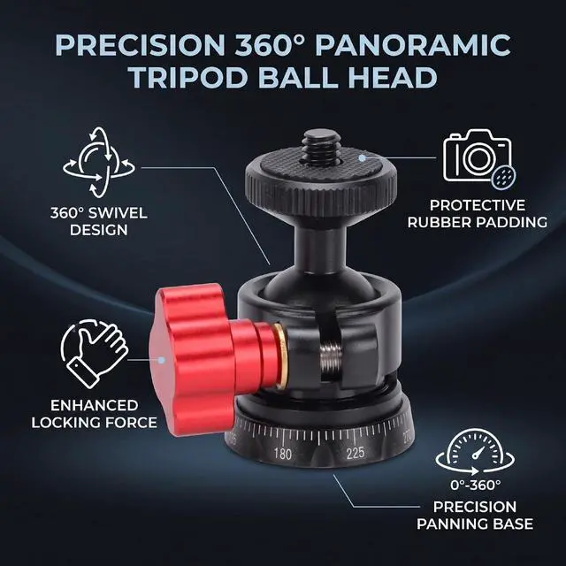 Alt view image 4 of 7 - Ball Head Tripod Mount 360 Degree Panoramic