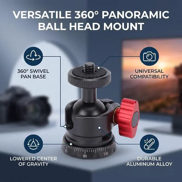 Alt view image 6 of 7 - Ball Head Tripod Mount 360 Degree Panoramic