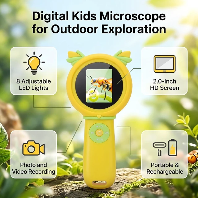 Alt view image 4 of 7 - Digital Kids Microscope, Portable Handheld