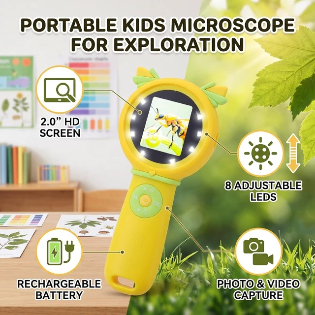 Alt view image 6 of 7 - Digital Kids Microscope, Portable Handheld