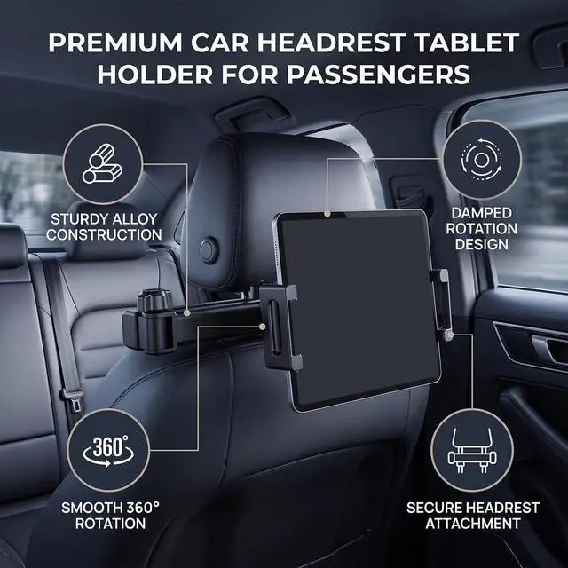 Alt view image 4 of 7 - Car Backseat Tablet Mount, Headrest Tablet Holder