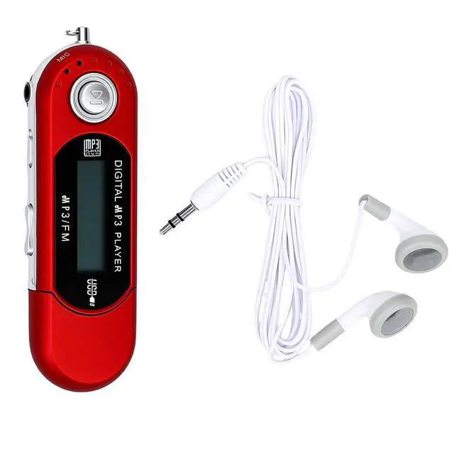 Alt view image 7 of 7 - Retro USB MP3 Player with LCD, Red, AAA Battery Powered (16G)