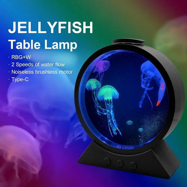 Alt view image 2 of 7 - 7 Color Changing Jellyfish Night Light, Round LED Aquarium Lamp,