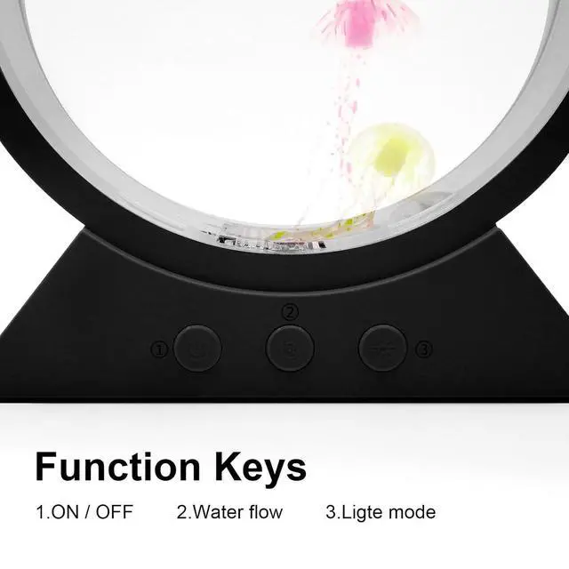 Alt view image 7 of 7 - 7 Color Changing Jellyfish Night Light, Round LED Aquarium Lamp,