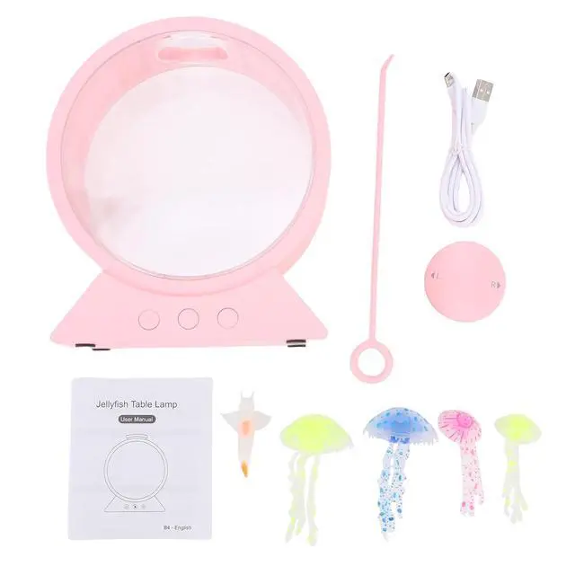 Alt view image 4 of 7 - 7 Color Changing Jellyfish Night Light, Round LED Aquarium Lamp,