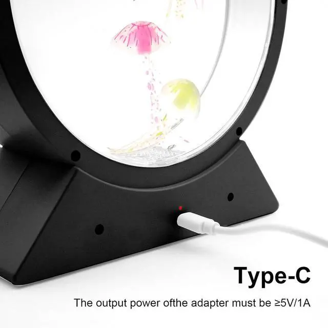 Alt view image 5 of 7 - 7 Color Changing Jellyfish Night Light, Round LED Aquarium Lamp,