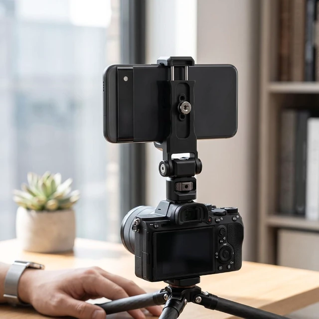 Alt view image 5 of 7 - Phone Tripod Mount, 3 Axis Adjustable, 1/4" Thread