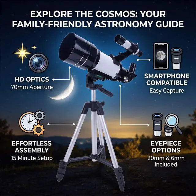 Alt view image 2 of 7 - Astronomy Telescope, 70mm Aperture with 3X Barlow