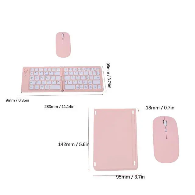 Alt view image 7 of 7 - Wireless Bluetooth Foldable Keyboard and Mouse Combo