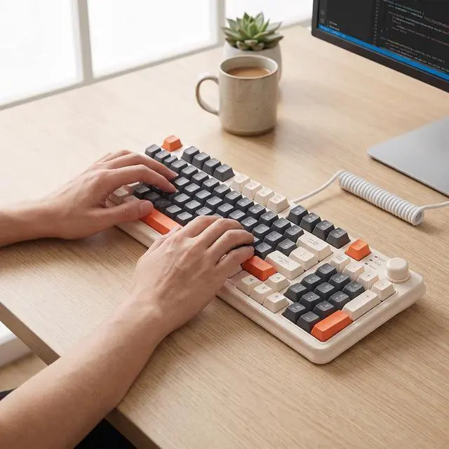 Alt view image 4 of 7 - Russian Mechanical Gaming Keyboard 94 Keys