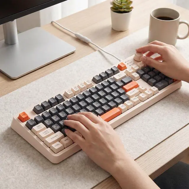 Alt view image 6 of 7 - Russian Mechanical Gaming Keyboard 94 Keys
