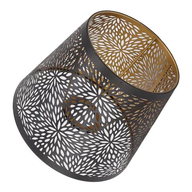 Alt view image 3 of 7 - Metal Iron Lamp Shade with Hollow Out Forest Tree Carving for Table Wall Ceiling Lamp Black 13cm Top Diameter for Bedroom Living Room Decor