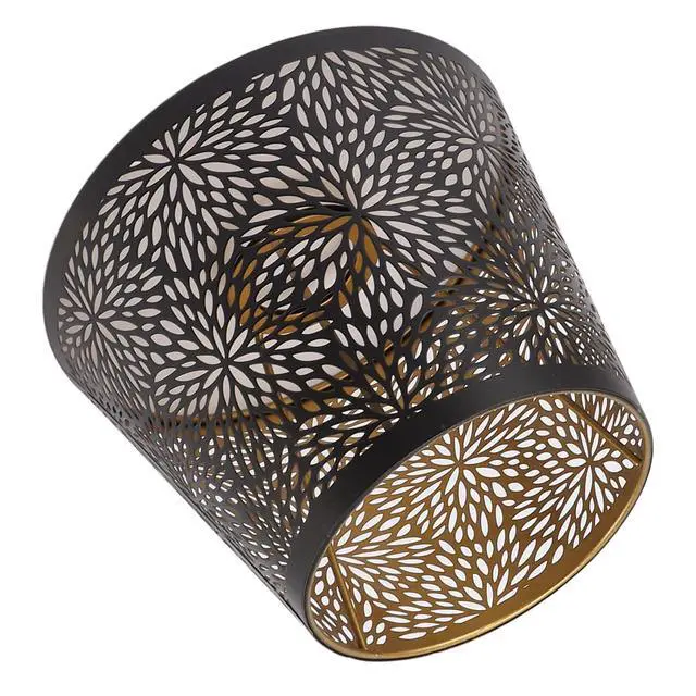 Alt view image 4 of 7 - Metal Iron Lamp Shade with Hollow Out Forest Tree Carving for Table Wall Ceiling Lamp Black 13cm Top Diameter for Bedroom Living Room Decor