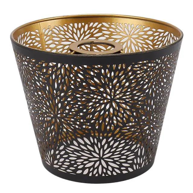 Alt view image 5 of 7 - Metal Iron Lamp Shade with Hollow Out Forest Tree Carving for Table Wall Ceiling Lamp Black 13cm Top Diameter for Bedroom Living Room Decor