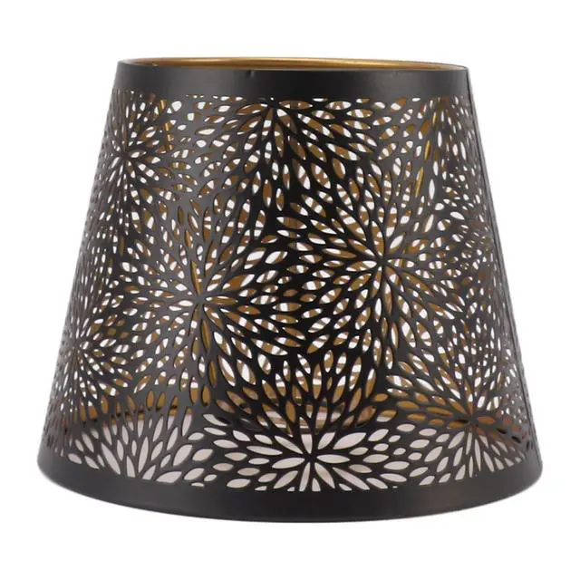 Alt view image 6 of 7 - Metal Iron Lamp Shade with Hollow Out Forest Tree Carving for Table Wall Ceiling Lamp Black 13cm Top Diameter for Bedroom Living Room Decor