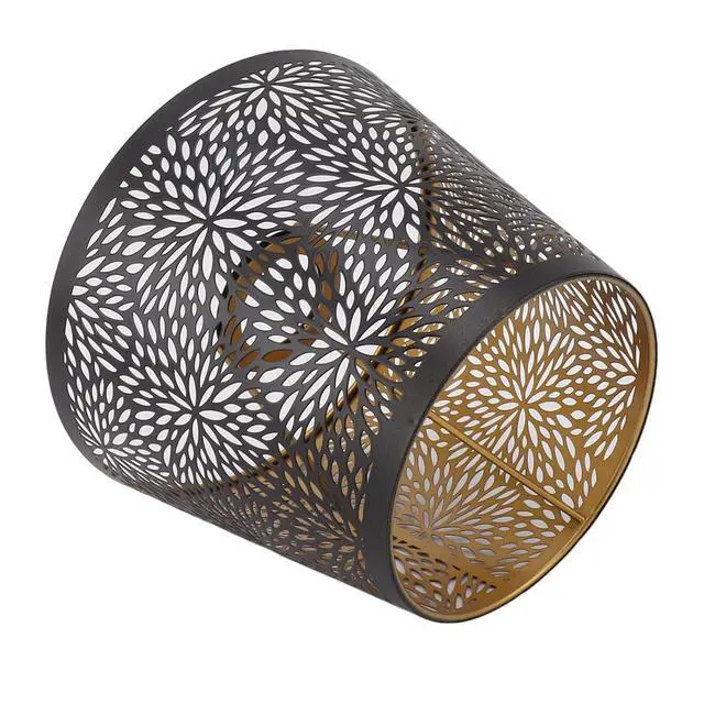 Alt view image 7 of 7 - Metal Iron Lamp Shade with Hollow Out Forest Tree Carving for Table Wall Ceiling Lamp Black 13cm Top Diameter for Bedroom Living Room Decor