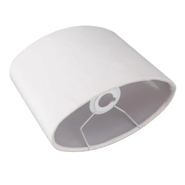 Alt view image 3 of 7 - Modern Oval Lamp Shade Lint Material E27 E14 Universal Use, Soft Light Cloth Lampshade for Table Floor Lamp (White)