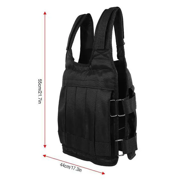 Alt view image 2 of 7 - 50KG Weighted Vest with Premium Oxford Cloth, 12 Pockets for Sands or Weights, Compressed Foam Pad for Shock Absorption, Adjustable Belts, Ideal for Health and Fitness Enthusiasts