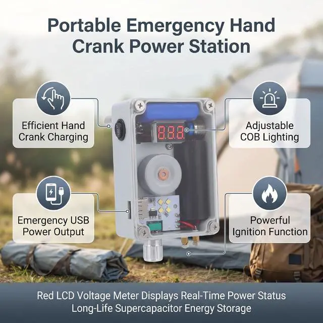 Alt view image 2 of 7 - Hand Crank Emergency USB Charger