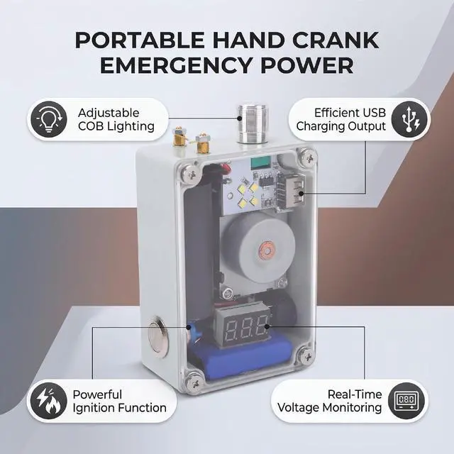 Alt view image 5 of 7 - Hand Crank Emergency USB Charger