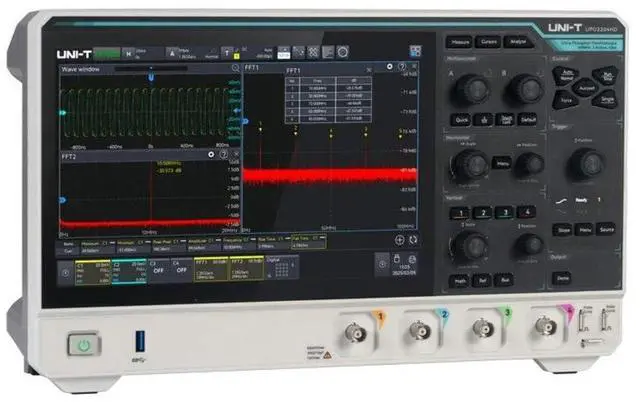 Alt view image 3 of 7 - UNI-T UPO2204HD 12-Bit 2 to 4 Ch Analog Channel High Definition Oscilloscope 2.5GSa/s 100Mpts 1,000,000wfms/s Ultra Phosphor 3.0 UART I2C SPI CAN LIN 10.1" Touchscreen (200MHz 4Channel)
