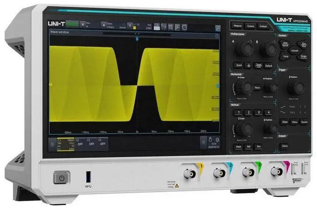Alt view image 4 of 7 - UNI-T UPO2204HD 12-Bit 2 to 4 Ch Analog Channel High Definition Oscilloscope 2.5GSa/s 100Mpts 1,000,000wfms/s Ultra Phosphor 3.0 UART I2C SPI CAN LIN 10.1" Touchscreen (200MHz 4Channel)