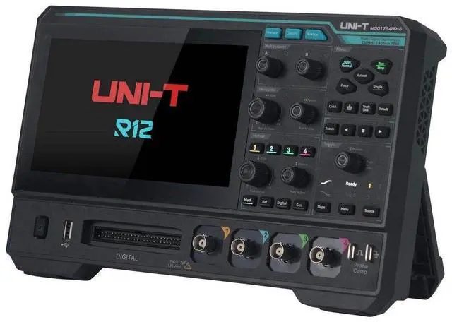 Alt view image 3 of 5 - UNI-T MSO1254HD-S Mixed Signal Oscilloscope 4 Analog + 16 Digital, 12-Bit High Resolution, 250MHz, 2.5GSa/s, 100Mpts Memory, 1,000,000 wfms/s, 7" Touchscreen, 1Ch AWG