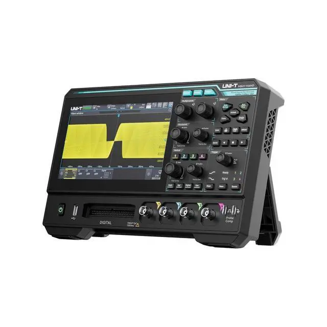 Alt view image 4 of 7 - UNI-T MSO1154HD High Resolution Mixed Signal Oscilloscope 4 + 16 Channels 12-Bit 2.5GSa/s 7" Touchscreen 100Mpts 1,000,000wfms/s Ultra Phosphor 3.0 (150MHz 4Ch)