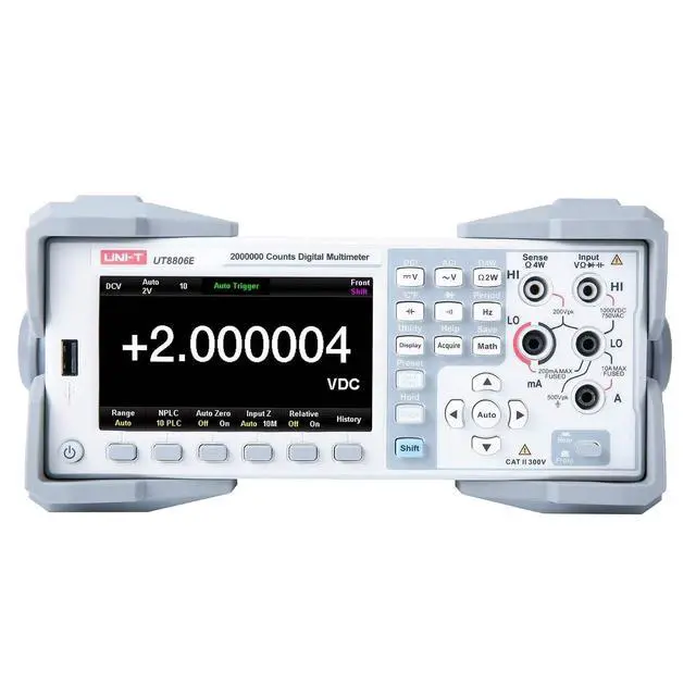 Alt view image 2 of 5 - UNI-T UT8806E 6.5 Digit Performance-Series Benchtop Digital Multimeter 1,999,999 Counts Auto-Ranging TRMS Dual Display 4.3 inch Touchscreen 0.0035% Accuracy