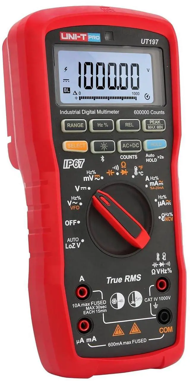 Alt view image 3 of 7 - UNI-T UT197 Multimeter 600000 Count Industrial multimeter 5 and a Half Digit True RMS Meter 1000V 10A multímetro Anti-EMC interferenceTester (UT197)
