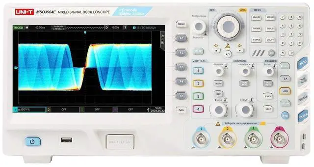 Alt view image 2 of 5 - UNI-T MSO3504E Digital Phosphor Oscilloscope with 4 Channels (Analogue), 16 Channels (Digital), 2.5GSa/s Real-time Sample Rate 250Mpts, 500MHz Bandwidth