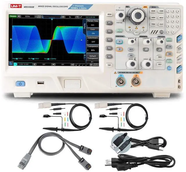 Main image of UNI-T MSO3502E Digital Phosphoroscilloscope with 2 Channels (Analog), 16 Channels (Digital), 2.5GSa/s Sample Rate in Real Time, 250 Mpts, 500MHz Bandwidth