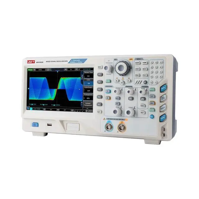 Alt view image 3 of 5 - UNI-T MSO3502E Digital Phosphoroscilloscope with 2 Channels (Analog), 16 Channels (Digital), 2.5GSa/s Sample Rate in Real Time, 250 Mpts, 500MHz Bandwidth