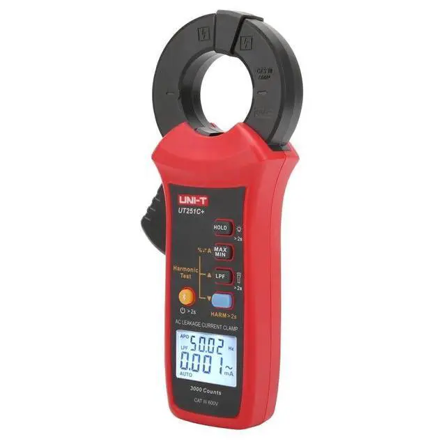 Alt view image 3 of 7 - UNI-T UT251C+ Digital AC Leakage Current clamp Meter,1uA Resolution,3mA-60A,1.5inch/40mm,3000 Counts Micro Current Tester AC Leak Current Pliers,with Bluetooth LPF Measure Harmonic Test