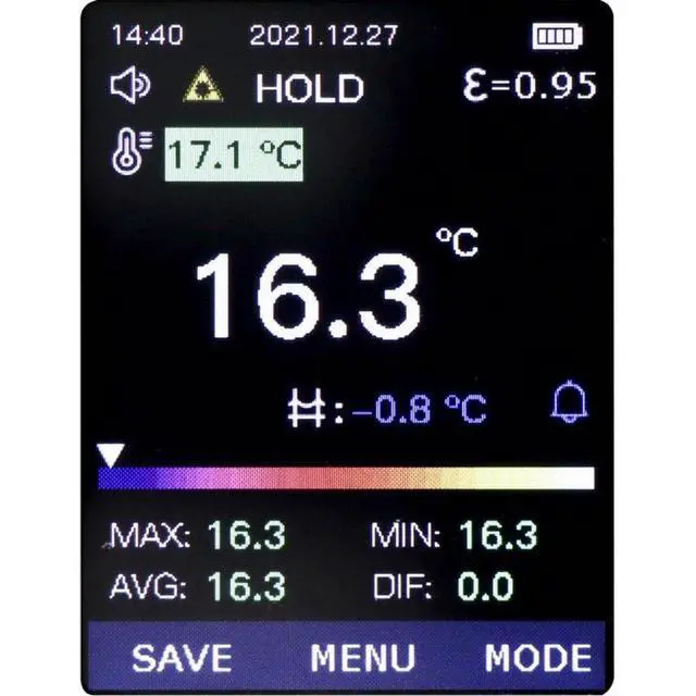 Alt view image 7 of 7 - UNI-T UT305C+ Professional High-Temperature Infrared Thermometer Industrial Laser Temperature Meter -50°C to 2200°C Distance-to-Spot Ratio 55:1