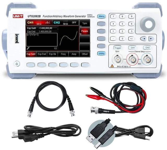 Main image of UNI-T Waveform Generators 120 MHz MAX. Output Frequency 320 MSa/s Sample Rate 16 bits Vertical Resolution 2 Channels 16 Mpts Arbitrary Wave Length (UTG2082B 80MHz 2CH)
