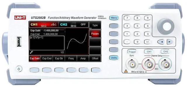 Alt view image 2 of 5 - UNI-T Waveform Generators 120 MHz MAX. Output Frequency 320 MSa/s Sample Rate 16 bits Vertical Resolution 2 Channels 16 Mpts Arbitrary Wave Length (UTG2082B 80MHz 2CH)