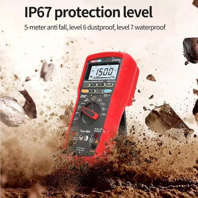 Alt view image 6 of 7 - UNI-T UT197PV Solar Pro Industrial TRMS Digital Multimeter with Bluetooth Photovoltaic 2500V Solar Power Peak VFD IP67 5-Meter Drop Protection 100V