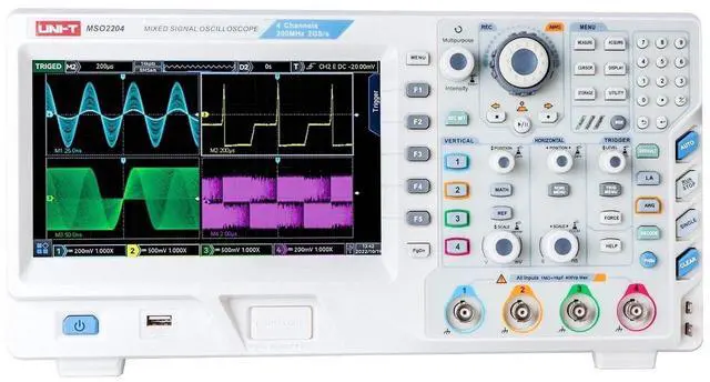 Alt view image 2 of 5 - UNI-T MSO2204 200MHz 4+16Ch MSO Mixed Signal Digital Oscilloscope