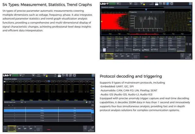 Alt view image 6 of 6 - UNI-T MSO2104X 100 MHz 4Ch Nine-in-One Oscilloscope