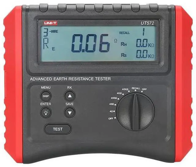 Main image of UNI-T UT572 Advance Earth Resistance Tester Reistance Tester Soil Resistivity Test Data Storage Data Hold LCD Backligh