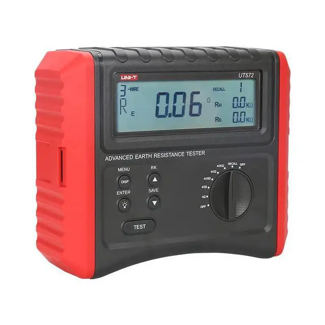 Alt view image 3 of 5 - UNI-T UT572 Advance Earth Resistance Tester Reistance Tester Soil Resistivity Test Data Storage Data Hold LCD Backligh