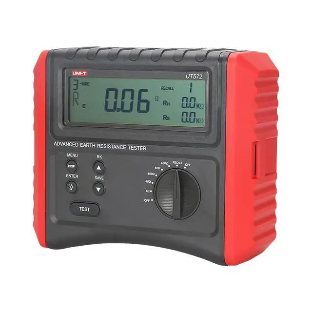 Alt view image 4 of 5 - UNI-T UT572 Advance Earth Resistance Tester Reistance Tester Soil Resistivity Test Data Storage Data Hold LCD Backligh