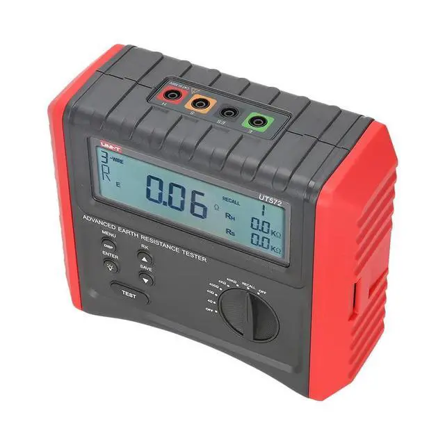Alt view image 5 of 5 - UNI-T UT572 Advance Earth Resistance Tester Reistance Tester Soil Resistivity Test Data Storage Data Hold LCD Backligh