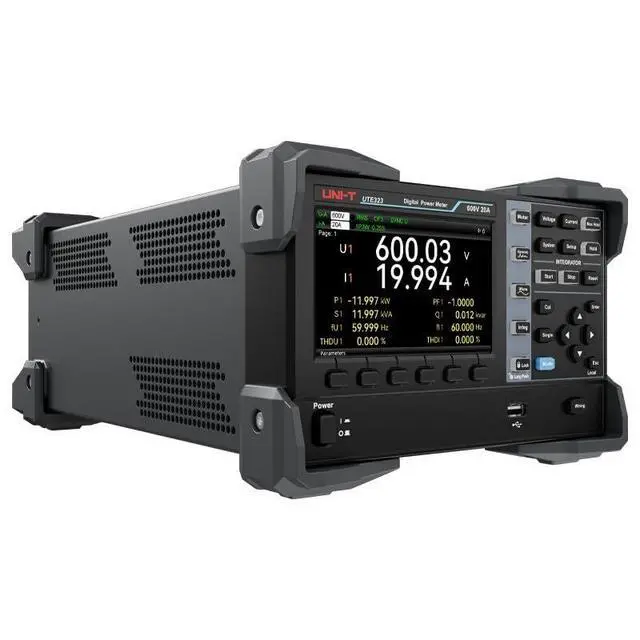 Alt view image 2 of 7 - UNI-T UTE323G 3-Channel Digital Power Meter 1P2W / 1P3W / 3P3W / 3P4W / 3V3A 300 kSa/s Synchronous Sampling 5-inch TFT-LCD USB/LAN/GPIB
