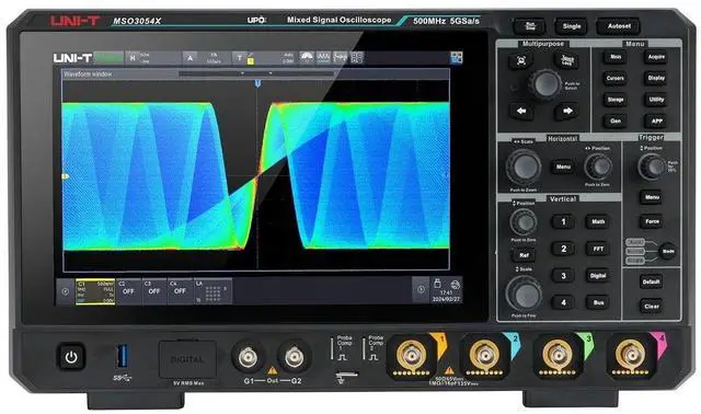 Main image of UNI-T MSO3054X 4Ch Mixed Signal Oscilloscope Analog Channel 5GSa/s 500Mpts Memory Depth 2,000,000wfms/s 12-bit ERES Resolution 10.1" Ultra Phosphor 3 Touchscreen Display (500MHz)