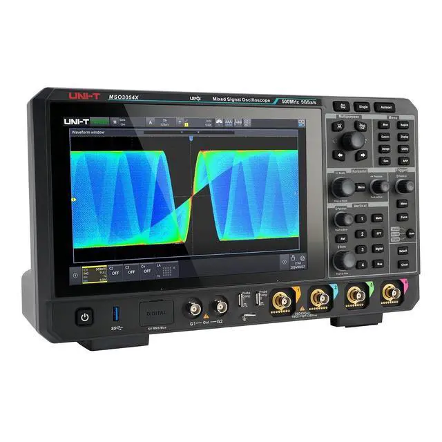 Alt view image 2 of 6 - UNI-T MSO3054X 4Ch Mixed Signal Oscilloscope Analog Channel 5GSa/s 500Mpts Memory Depth 2,000,000wfms/s 12-bit ERES Resolution 10.1" Ultra Phosphor 3 Touchscreen Display (500MHz)